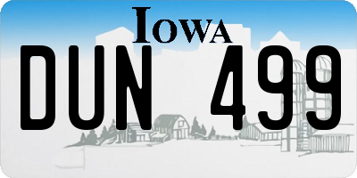 IA license plate DUN499