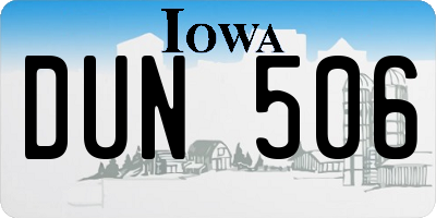 IA license plate DUN506