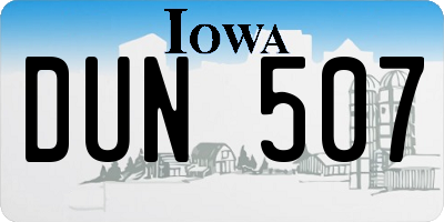 IA license plate DUN507