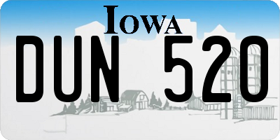 IA license plate DUN520