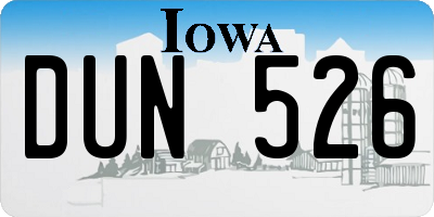 IA license plate DUN526