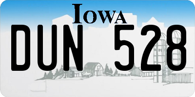 IA license plate DUN528