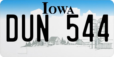 IA license plate DUN544