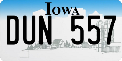IA license plate DUN557