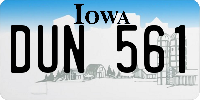 IA license plate DUN561