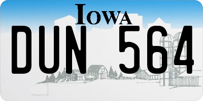 IA license plate DUN564
