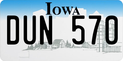 IA license plate DUN570