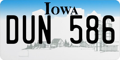 IA license plate DUN586
