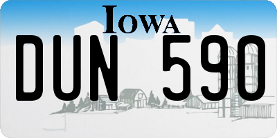 IA license plate DUN590