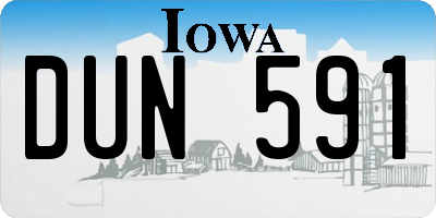 IA license plate DUN591
