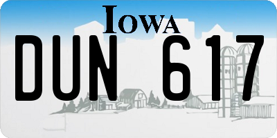 IA license plate DUN617