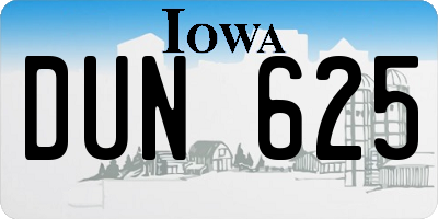 IA license plate DUN625