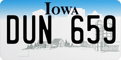 IA license plate DUN659