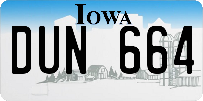 IA license plate DUN664