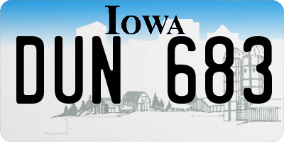 IA license plate DUN683