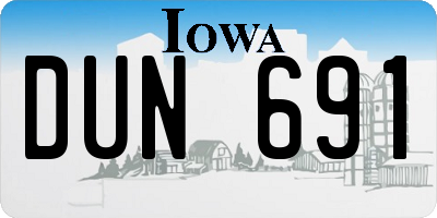 IA license plate DUN691