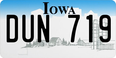 IA license plate DUN719