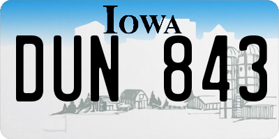 IA license plate DUN843