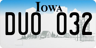 IA license plate DUO032