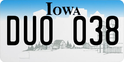 IA license plate DUO038