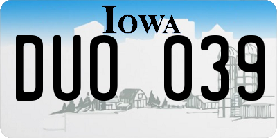 IA license plate DUO039