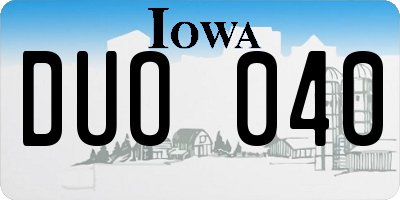 IA license plate DUO040