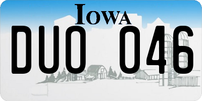 IA license plate DUO046