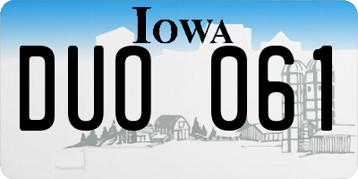 IA license plate DUO061