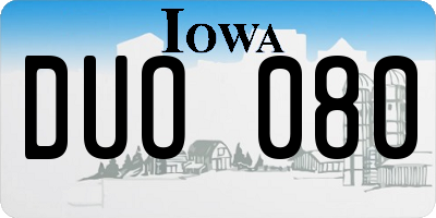 IA license plate DUO080