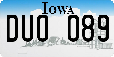 IA license plate DUO089