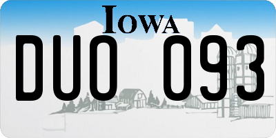 IA license plate DUO093