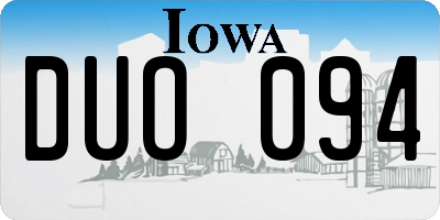 IA license plate DUO094