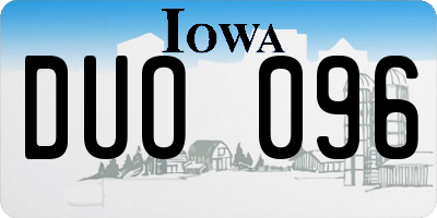 IA license plate DUO096