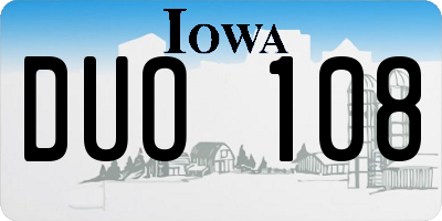 IA license plate DUO108