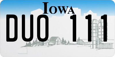 IA license plate DUO111
