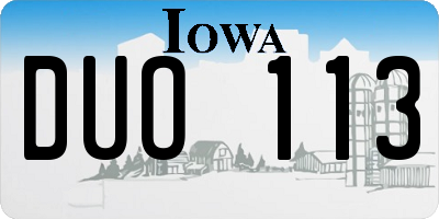 IA license plate DUO113