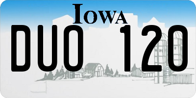 IA license plate DUO120