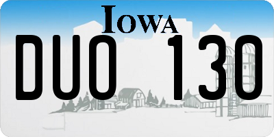 IA license plate DUO130