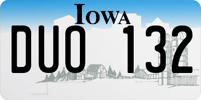IA license plate DUO132