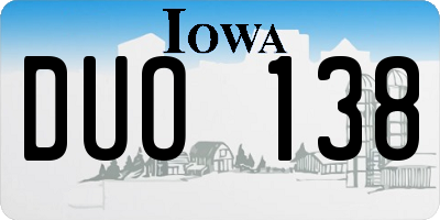 IA license plate DUO138