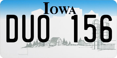 IA license plate DUO156