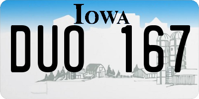 IA license plate DUO167