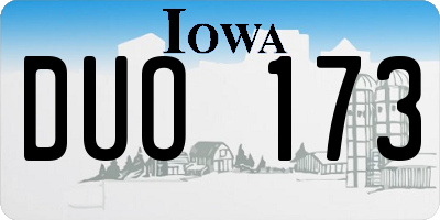 IA license plate DUO173
