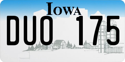 IA license plate DUO175