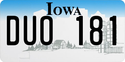 IA license plate DUO181