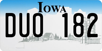 IA license plate DUO182