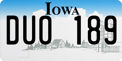 IA license plate DUO189