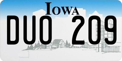 IA license plate DUO209