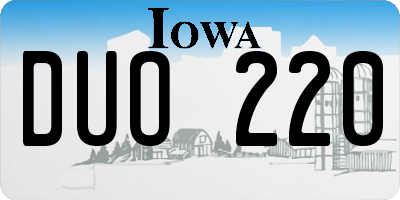 IA license plate DUO220