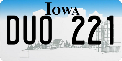 IA license plate DUO221